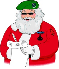 Green Beret Santa with List